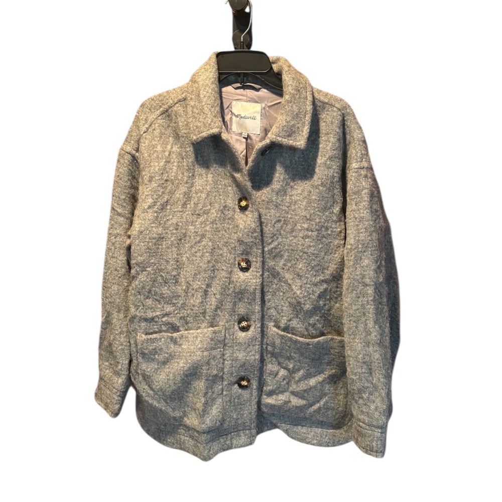 Madewell Gray Button-Up Wool Blend Jacket